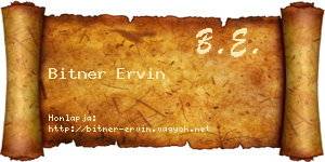 Bitner Ervin névjegykártya