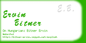 ervin bitner business card